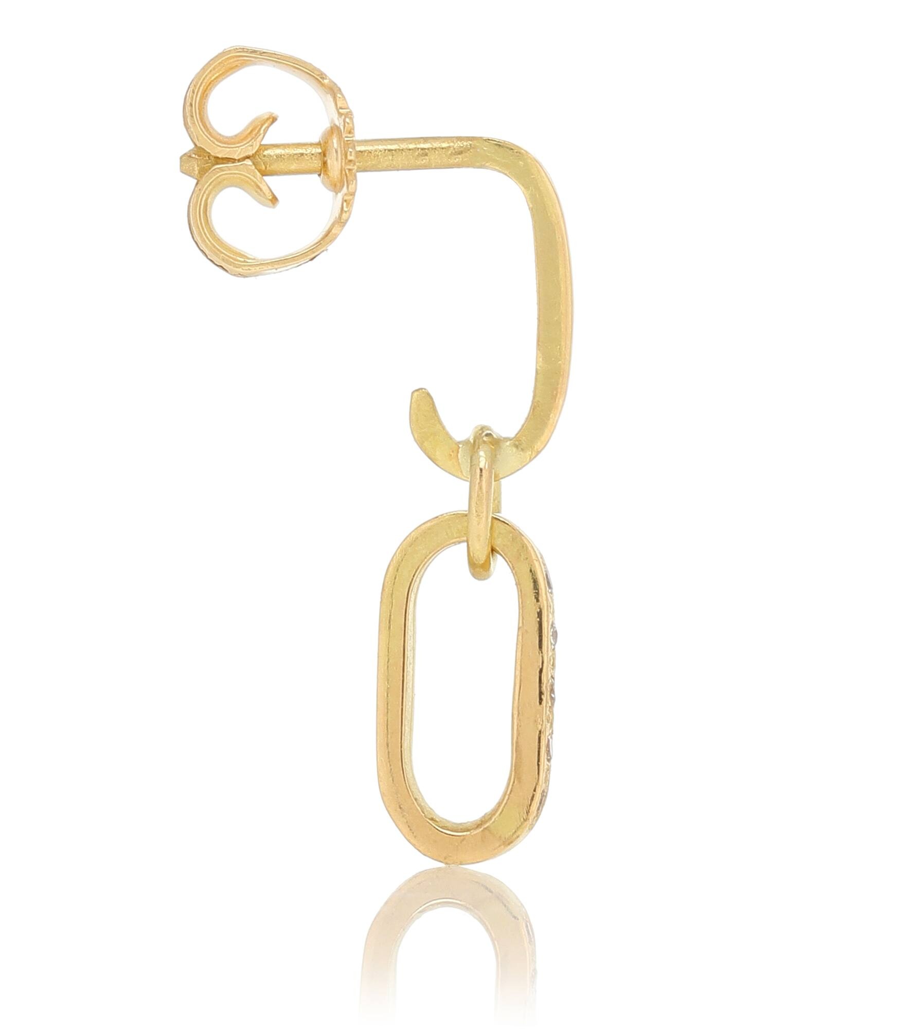 L'Amore Chain 18kt yellow gold single earring - 2