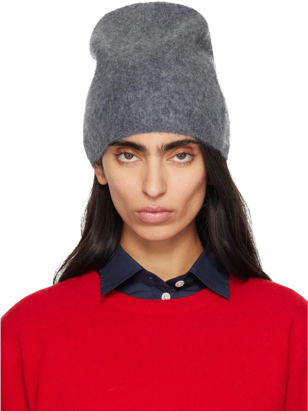 Gray Yana Wool Blend Beanie - 1