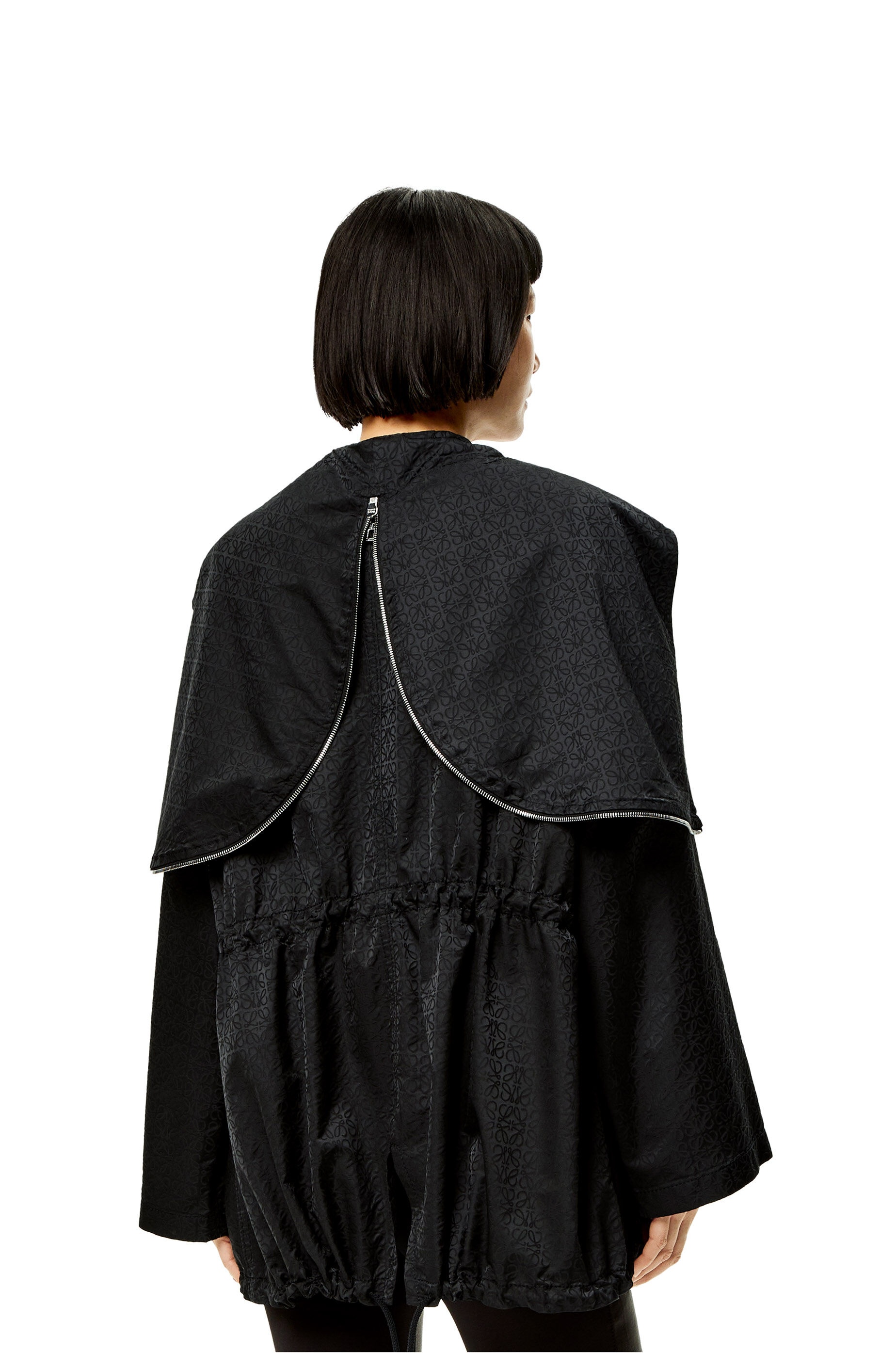 Anagram jacquard hooded jacket in nylon - 4