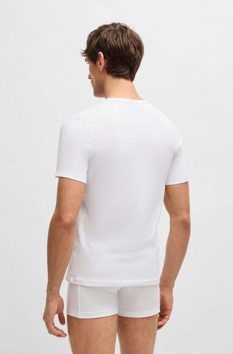 BOSS THREE-PACK OF LOGO-EMBROIDERED T-SHIRTS IN COTTON outlook