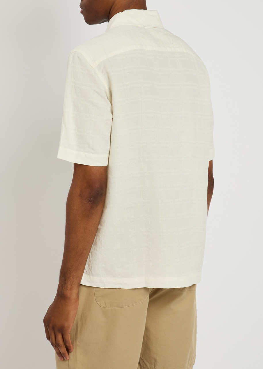 Fred Perry Checked-jacquard Linen-blend Shirt - 3