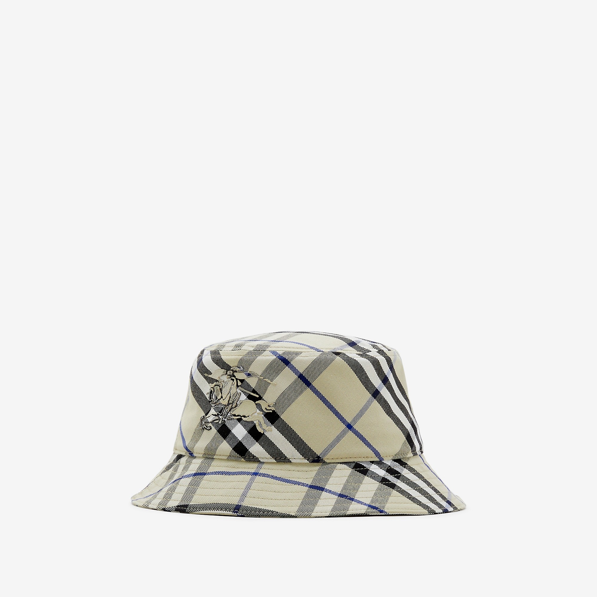 Check Cotton Blend Bucket Hat - 1