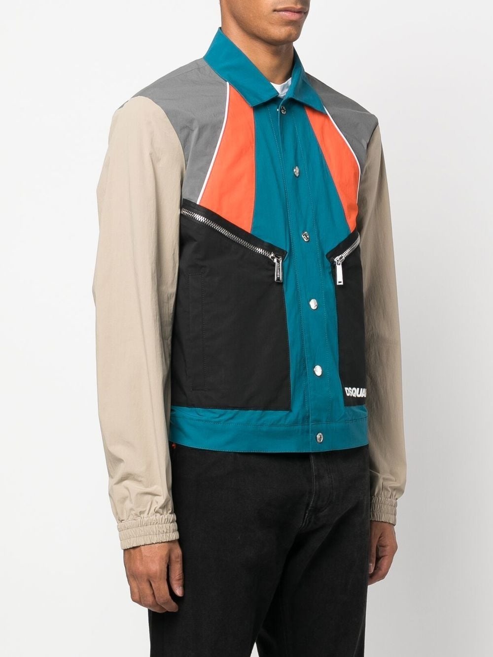 logo-print shirt jacket - 3