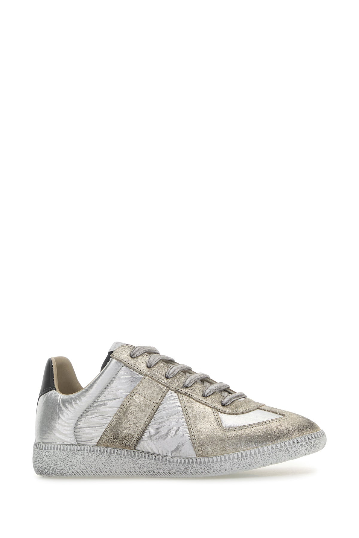 Two-tone fabric and leather Replica Iridescent sneakers - 2