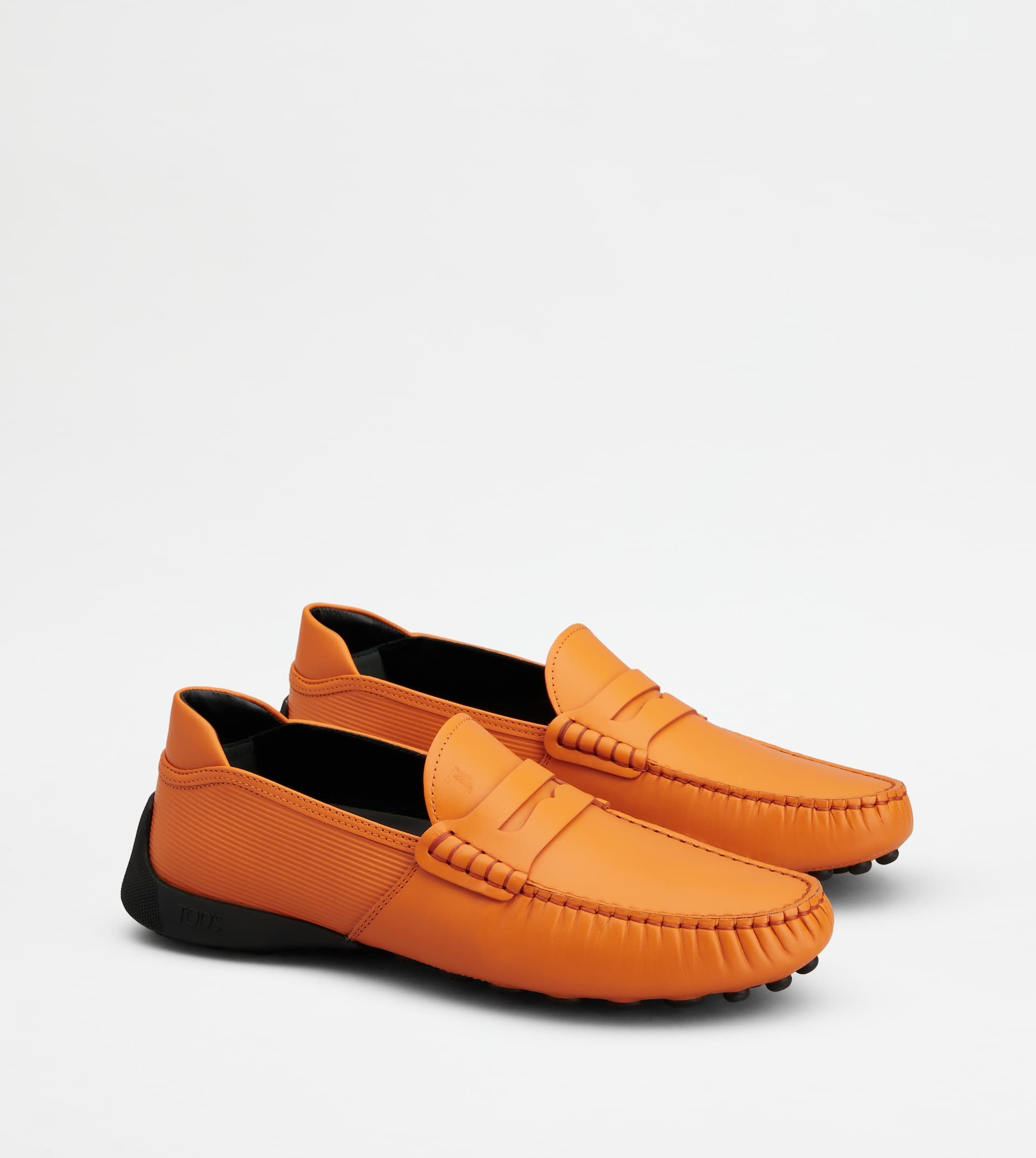 LOAFERS IN LEATHER - ORANGE - 2
