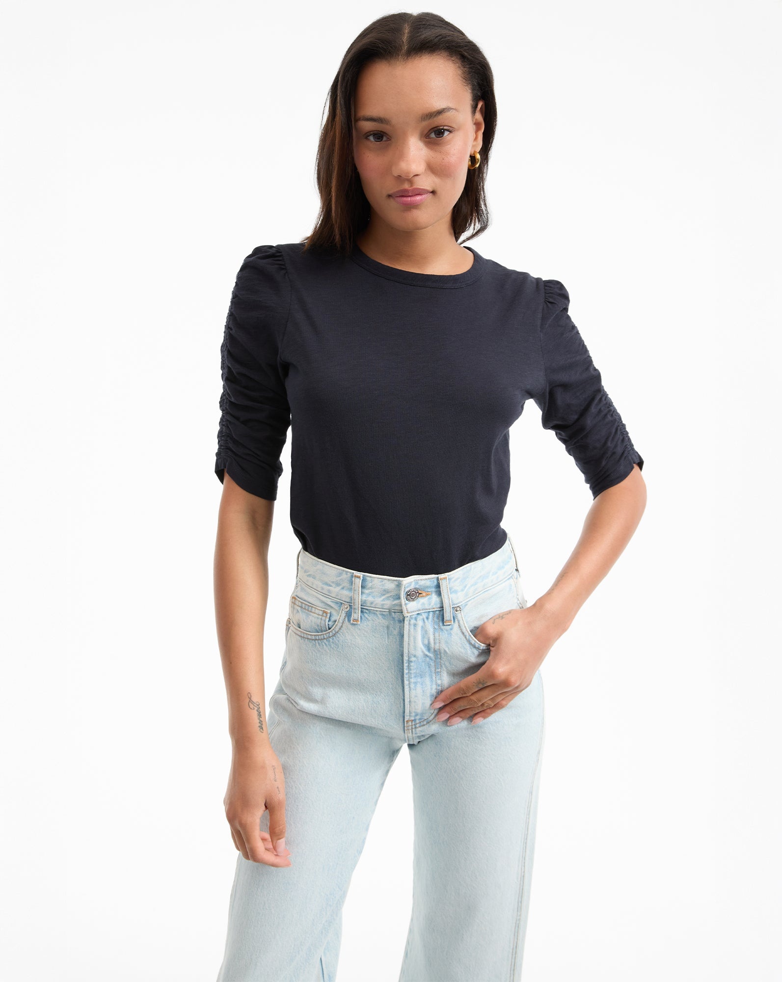 WALDORF RUCHED-SLEEVE TEE - 2