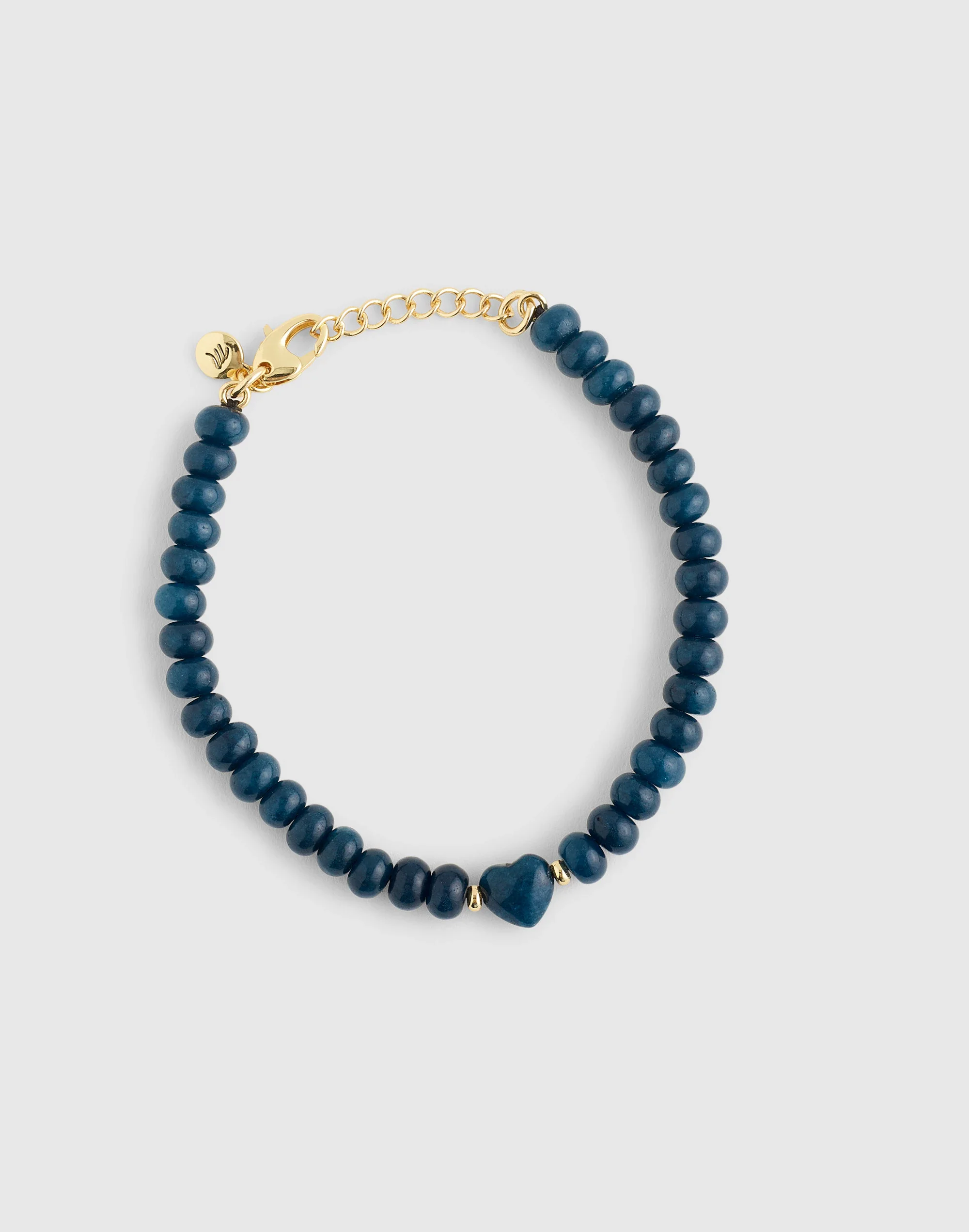 Semiprecious Beaded Charm Bracelet - 1