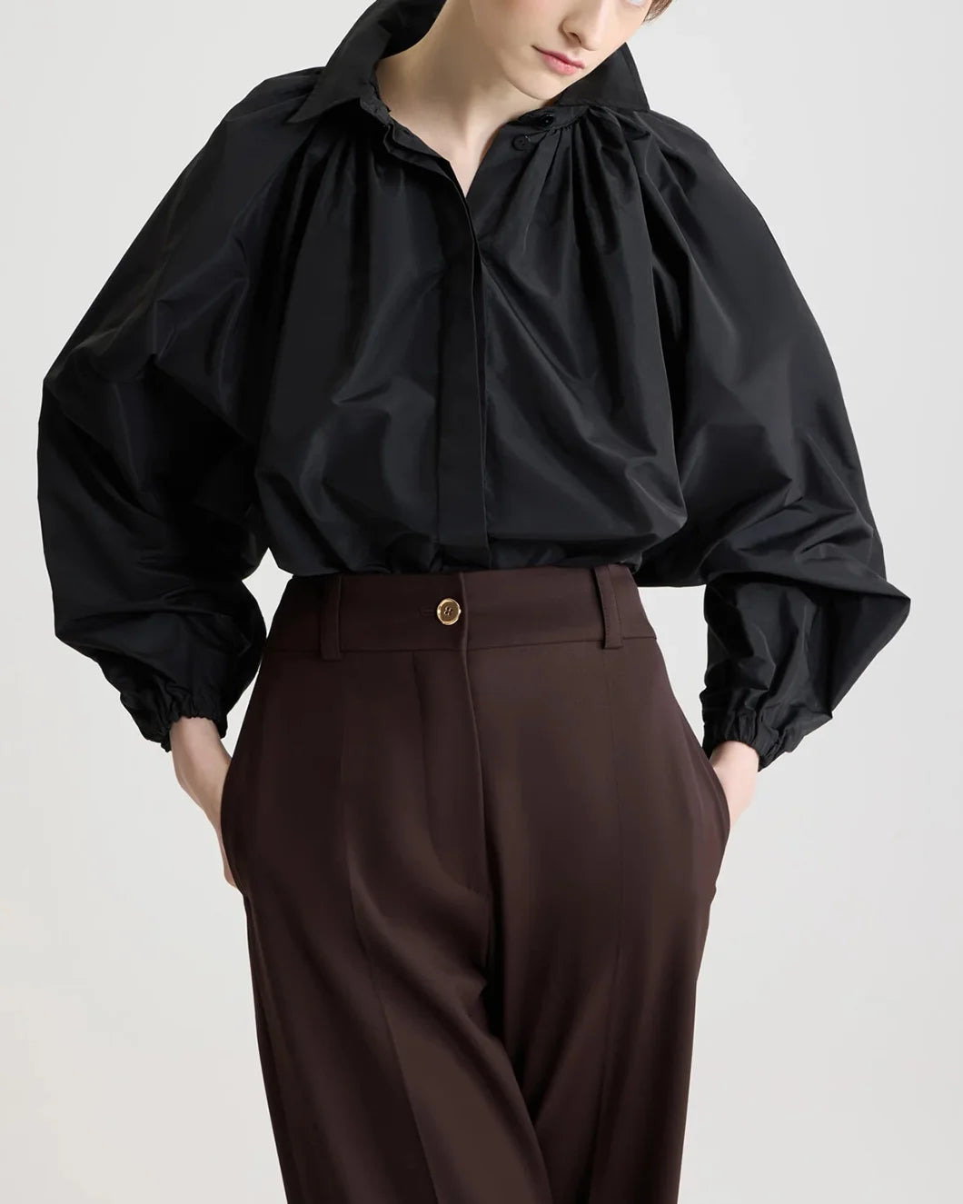 BUBBLE BLOUSE IN RECYCLED FAILLE - 5