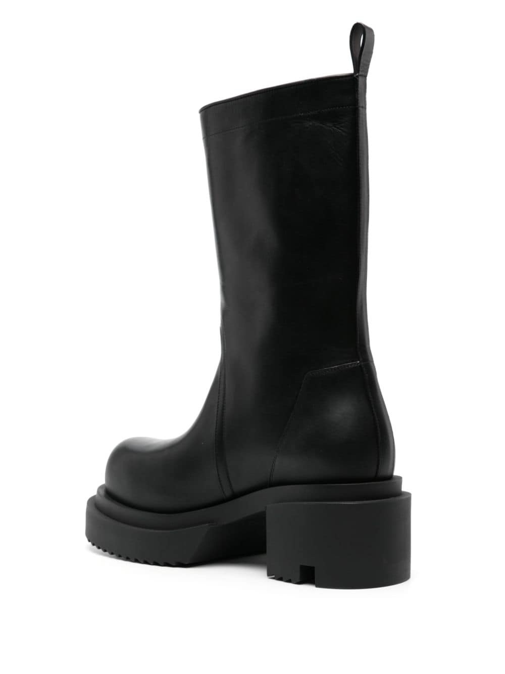 mid-calf leather plaform boots - 3