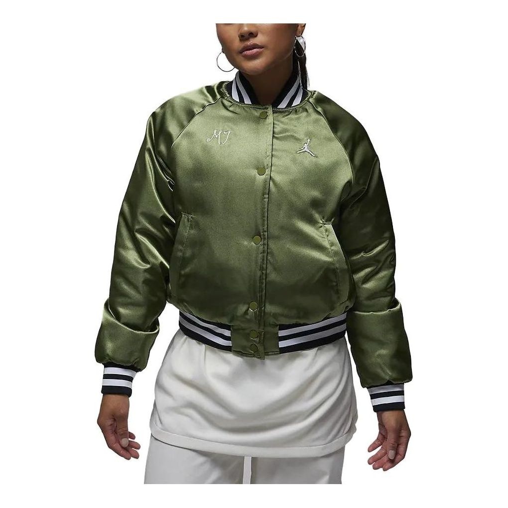 (WMNS) Air Jordan Varsity Jacket 'Green' FB5154-340 - 1