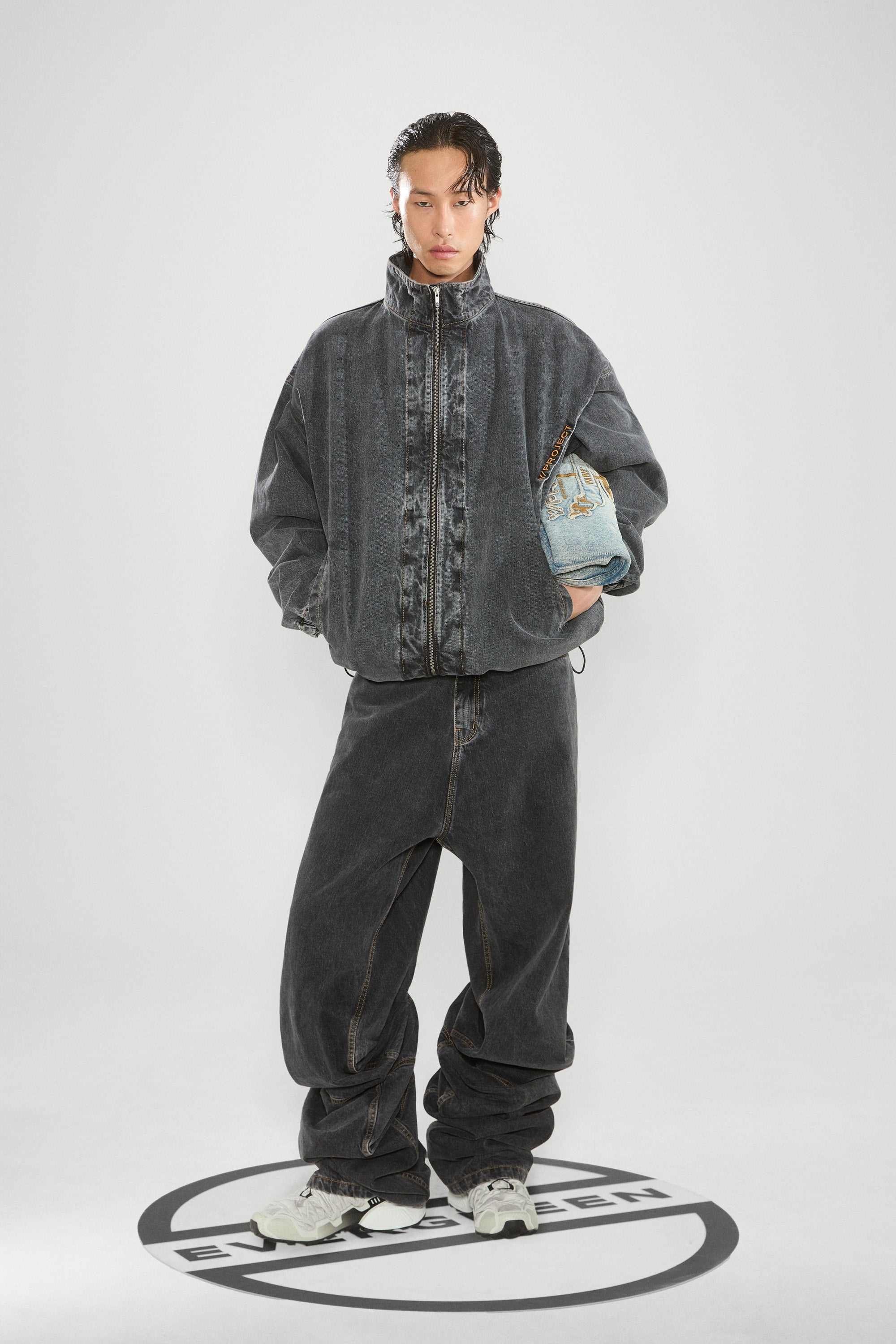 Evergreen Pinched Logo Denim Windbreaker - 2