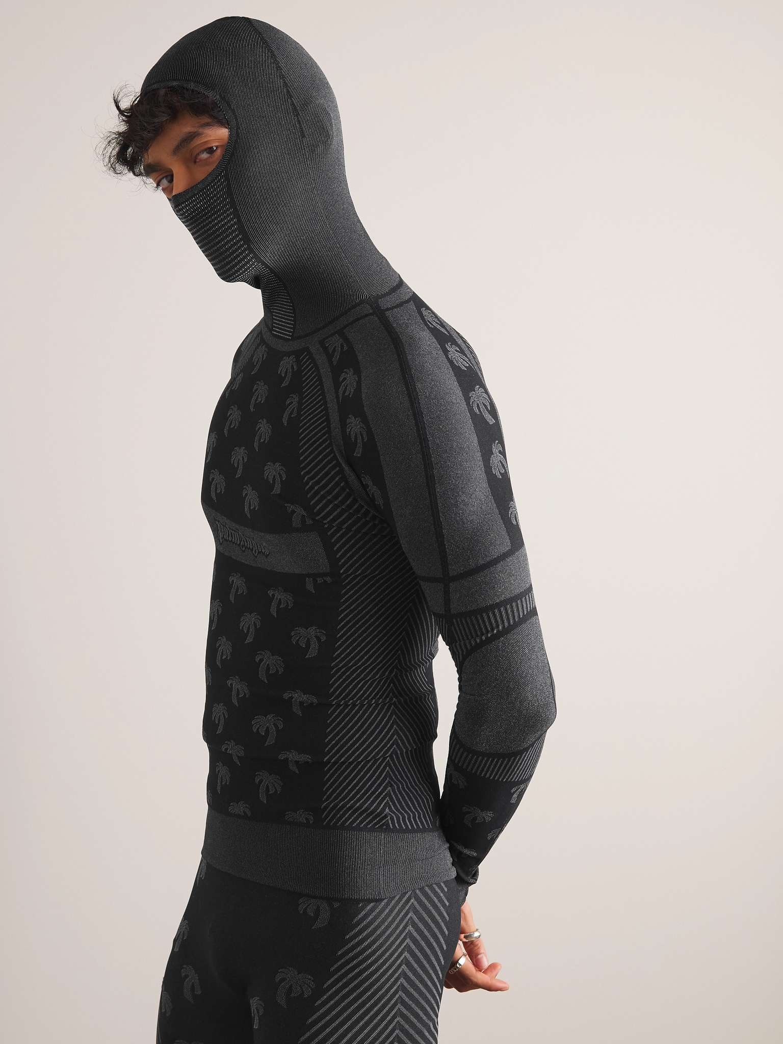 Logo-Jacquard Stretch-Knit Ski Base Layer - 4