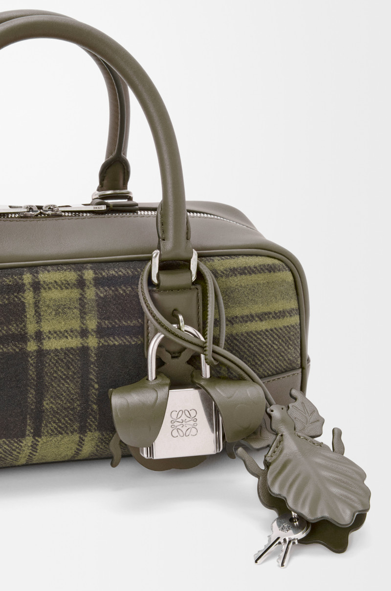 Amazona 23 cropped bag in tartan suede and nappa calfskin 9