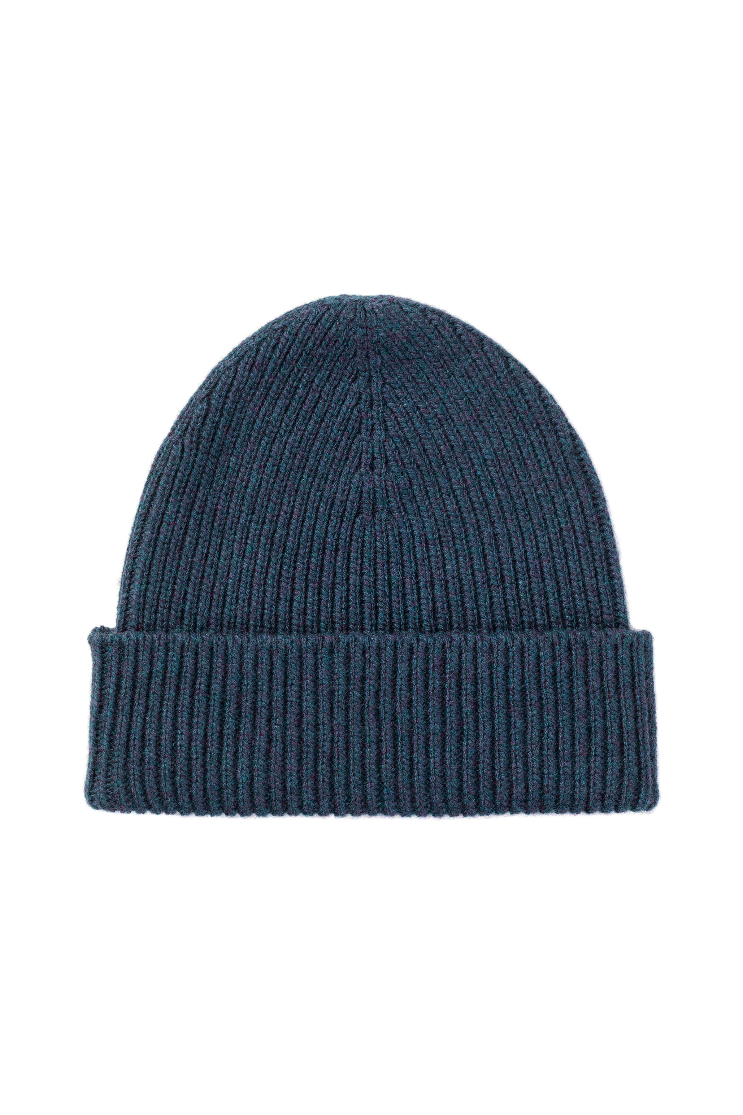 Ribbed Navy Cashmere Beanie - 1