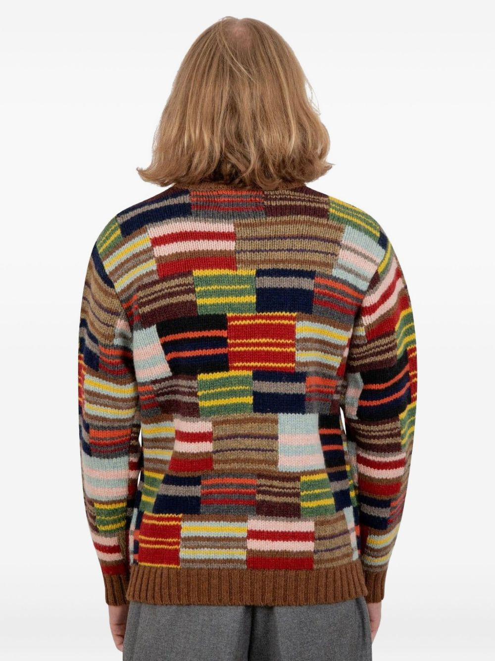 patchwork crewneck sweater - 3