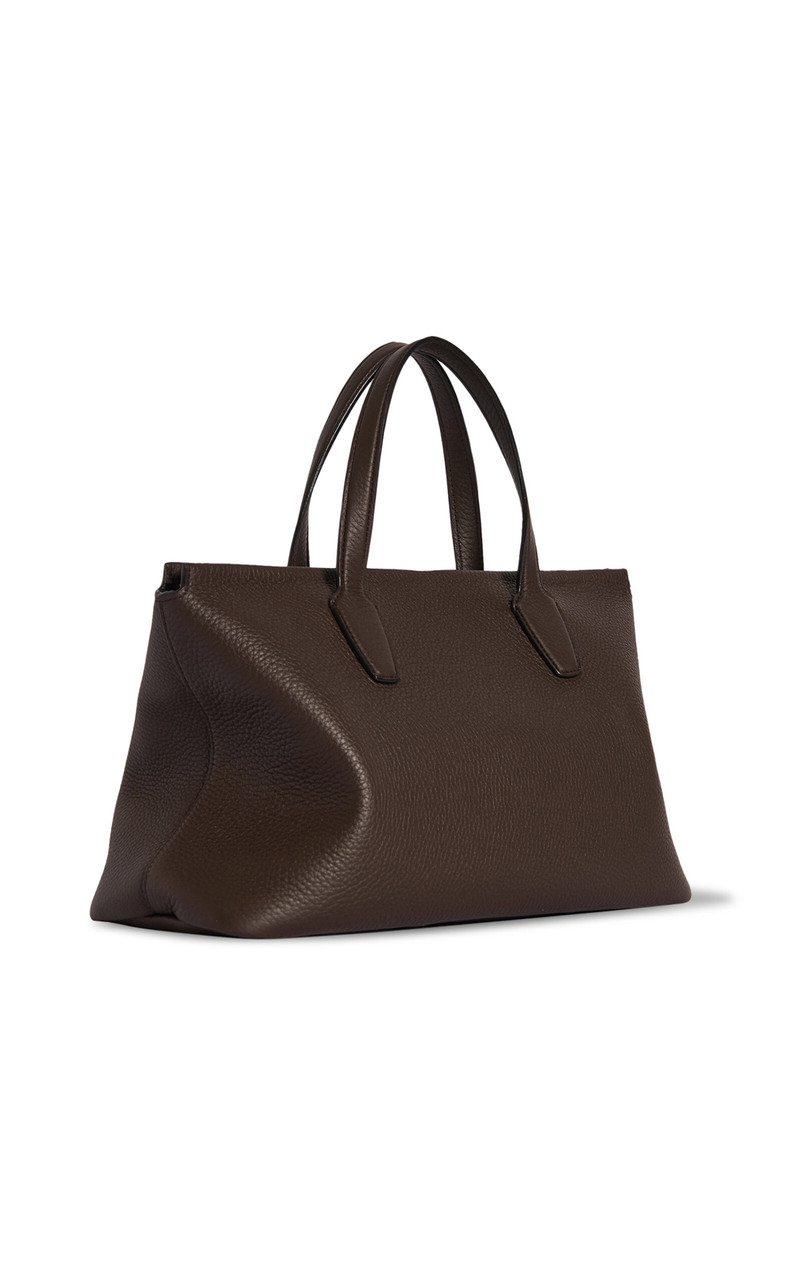The Row Marcel Leather Tote Bag brown outlook
