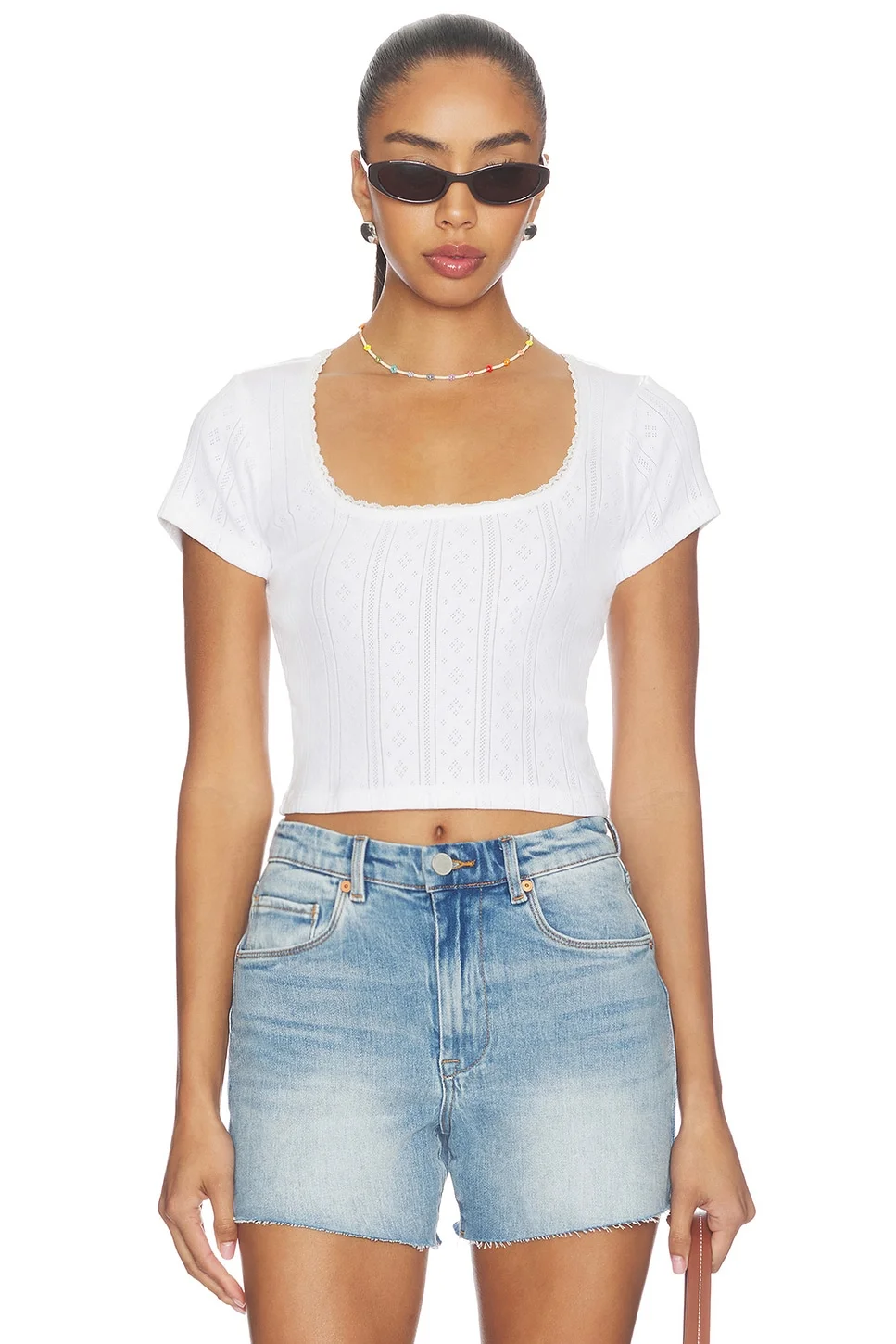 The Pointelle Square Neck Top - 1