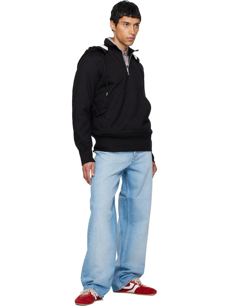 Dries Van Noten Black Half-Zip Hoodie outlook