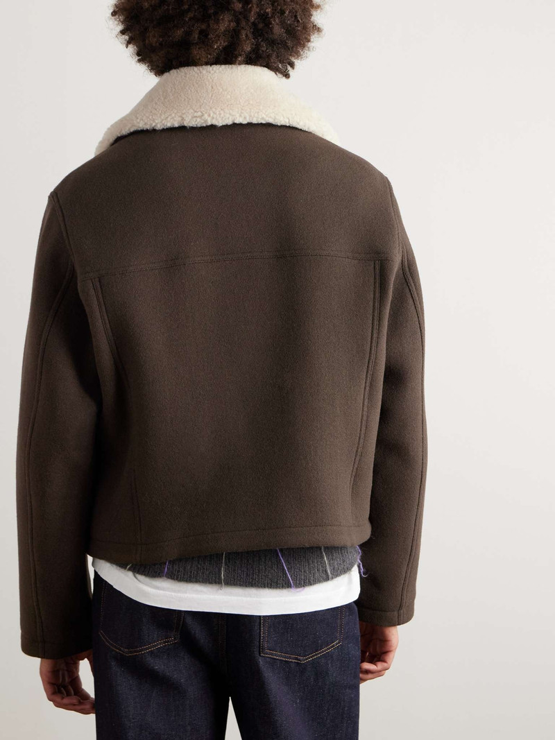 Shearling-Trimmed Wool Jacket 4
