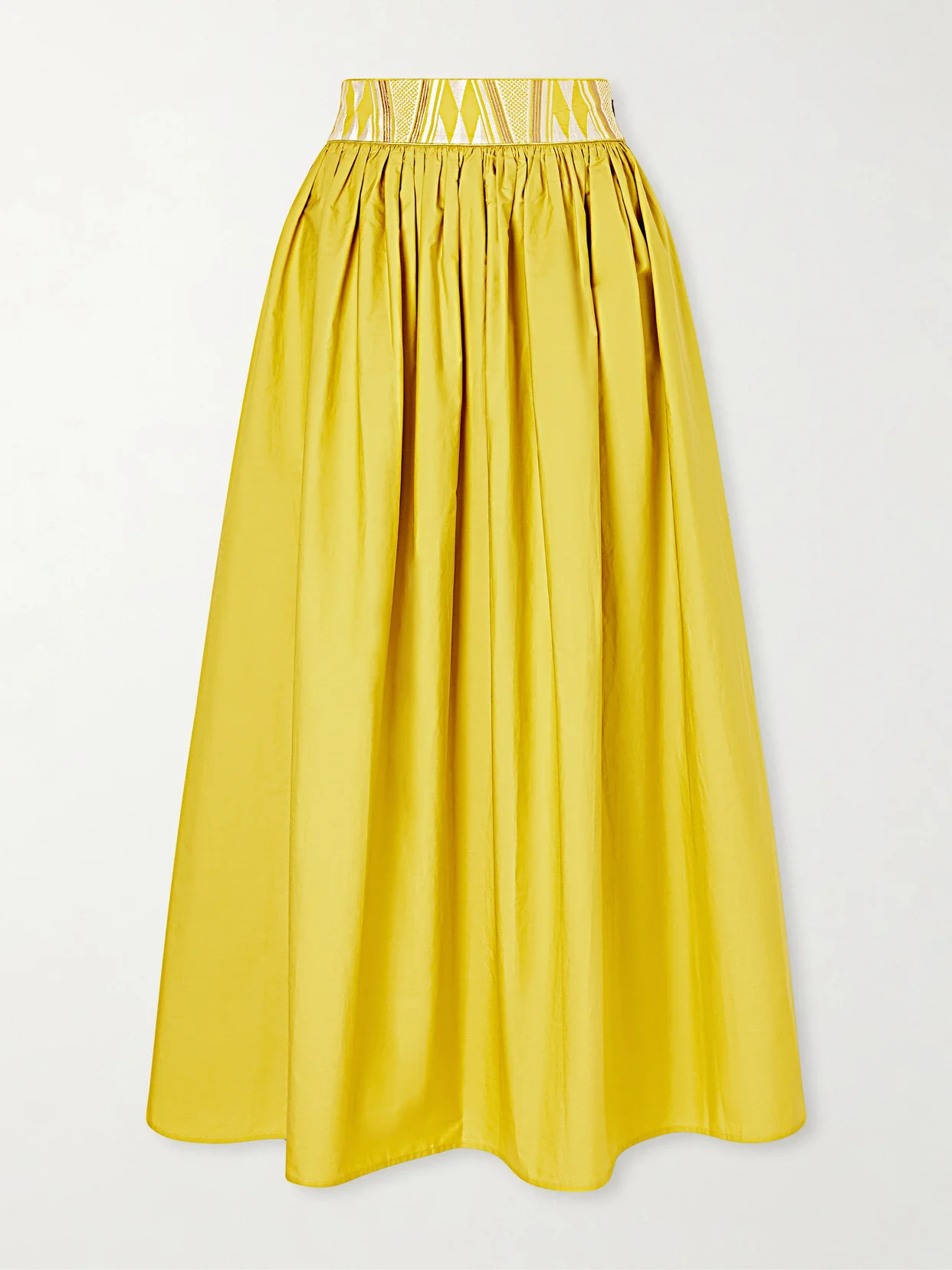 Ombretta Embroidered Cotton-blend Poplin Midi Skirt - 1