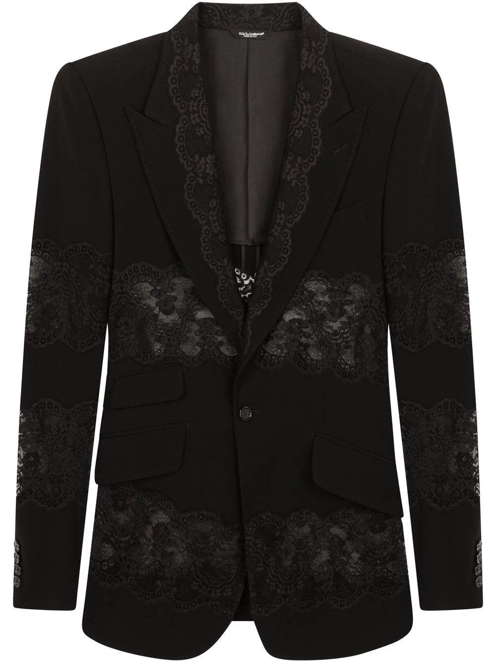 lace-panelled tailored blazer - 1