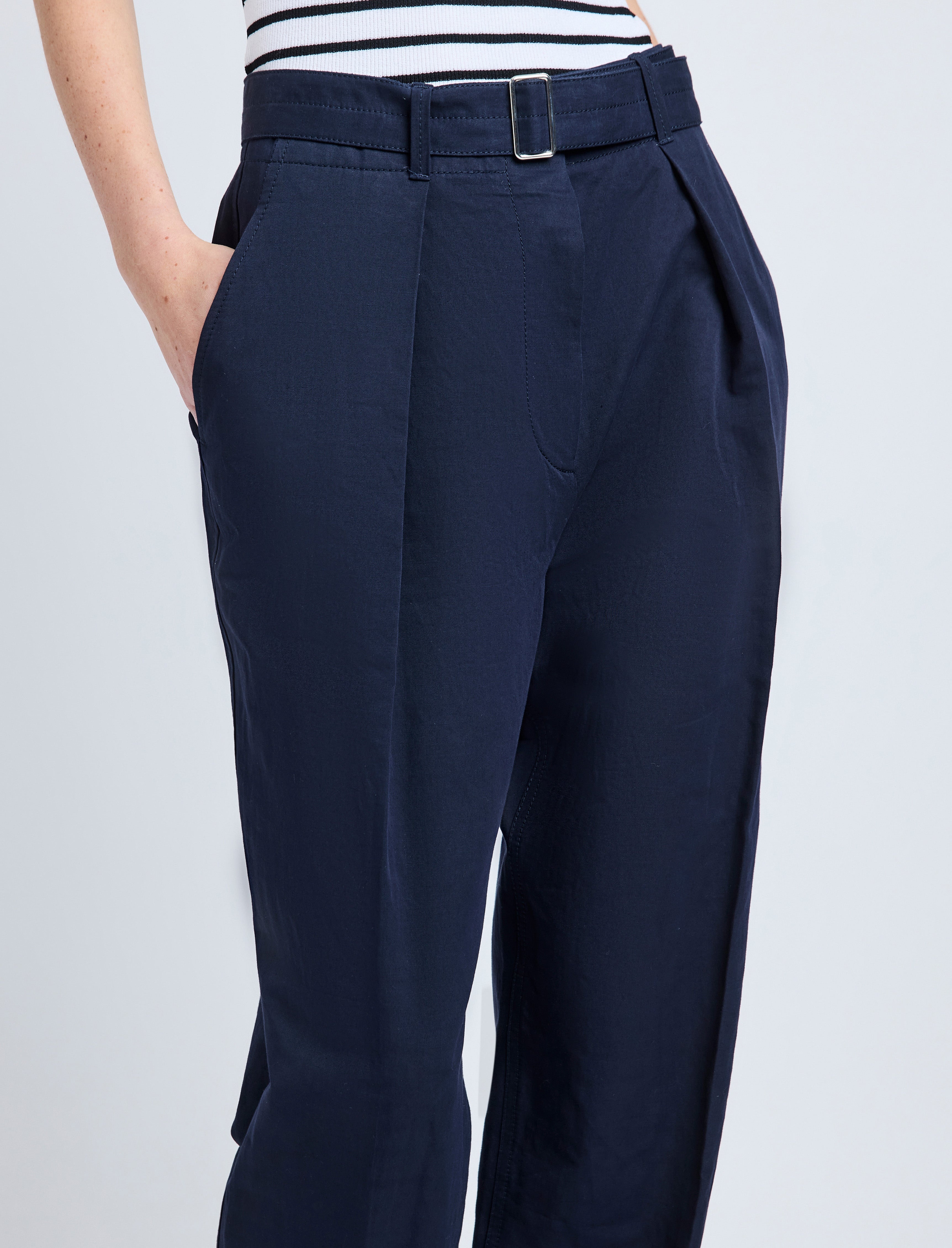 Vera Pant in Cotton Linen Suiting - 5