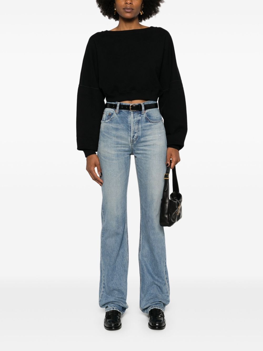 cropped cotton sweatshirt - 2