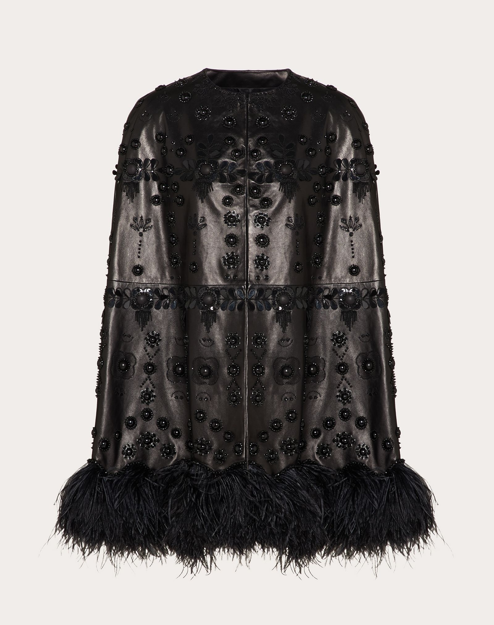 Embroidered Leather Cape - 1