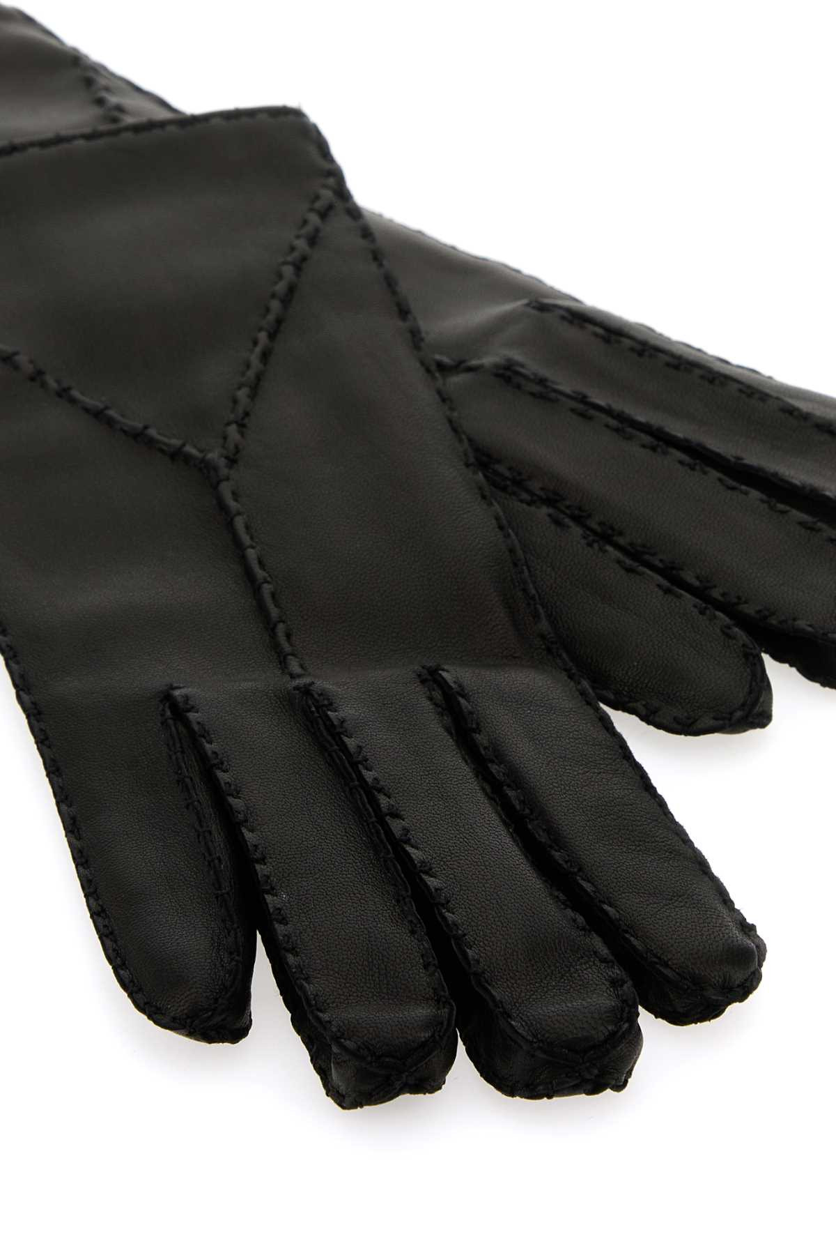 Saint Laurent Women Black Leather Gloves - 2