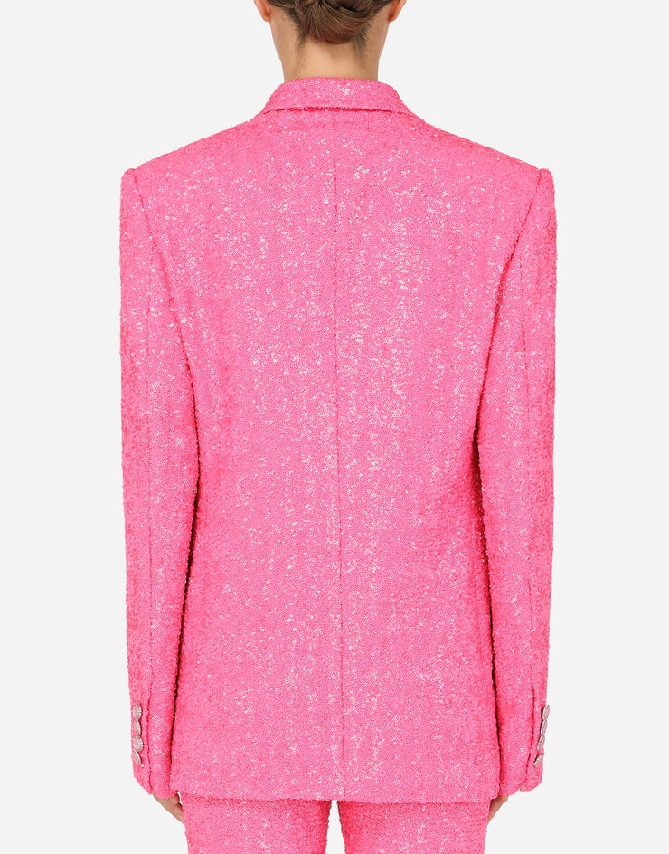 Single-breasted sequined jacket - 3