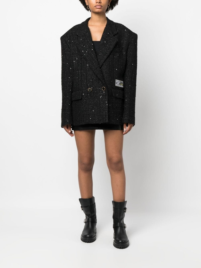 GCDS double-breasted tweed blazer outlook