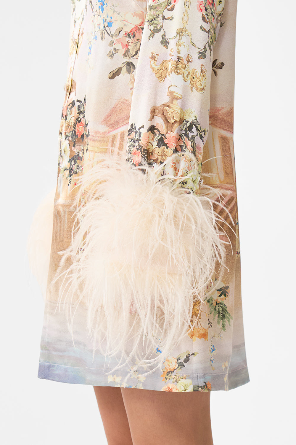 MINI SHIRT DRESS WITH FEATHERS - 6