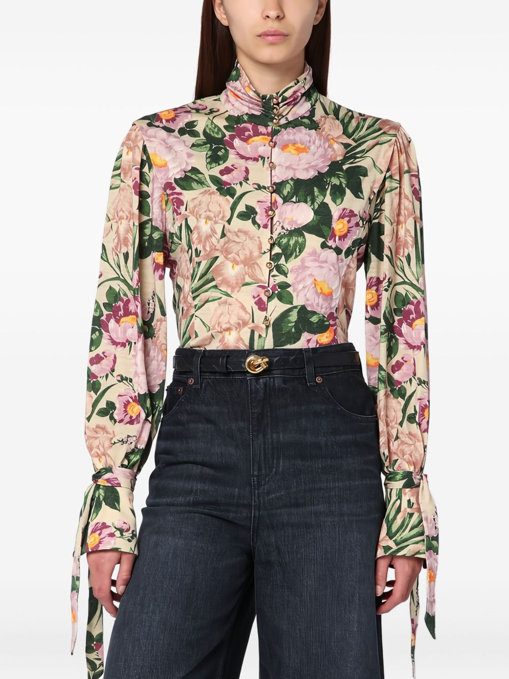 floral-print blouse - 3