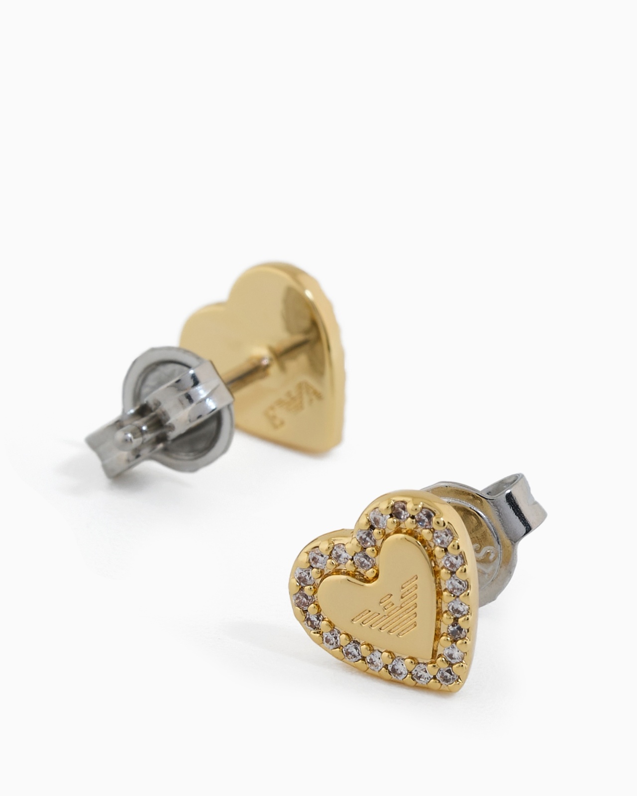 GOLD-TONE BRASS STUD EARRINGS - 3