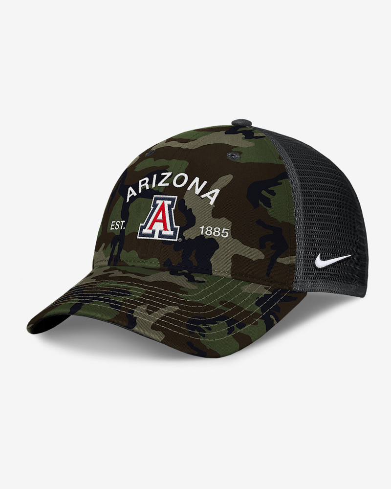 Arizona 2025 Military Appreciation Rise Men's Nike College Trucker Adjustable Hat 1