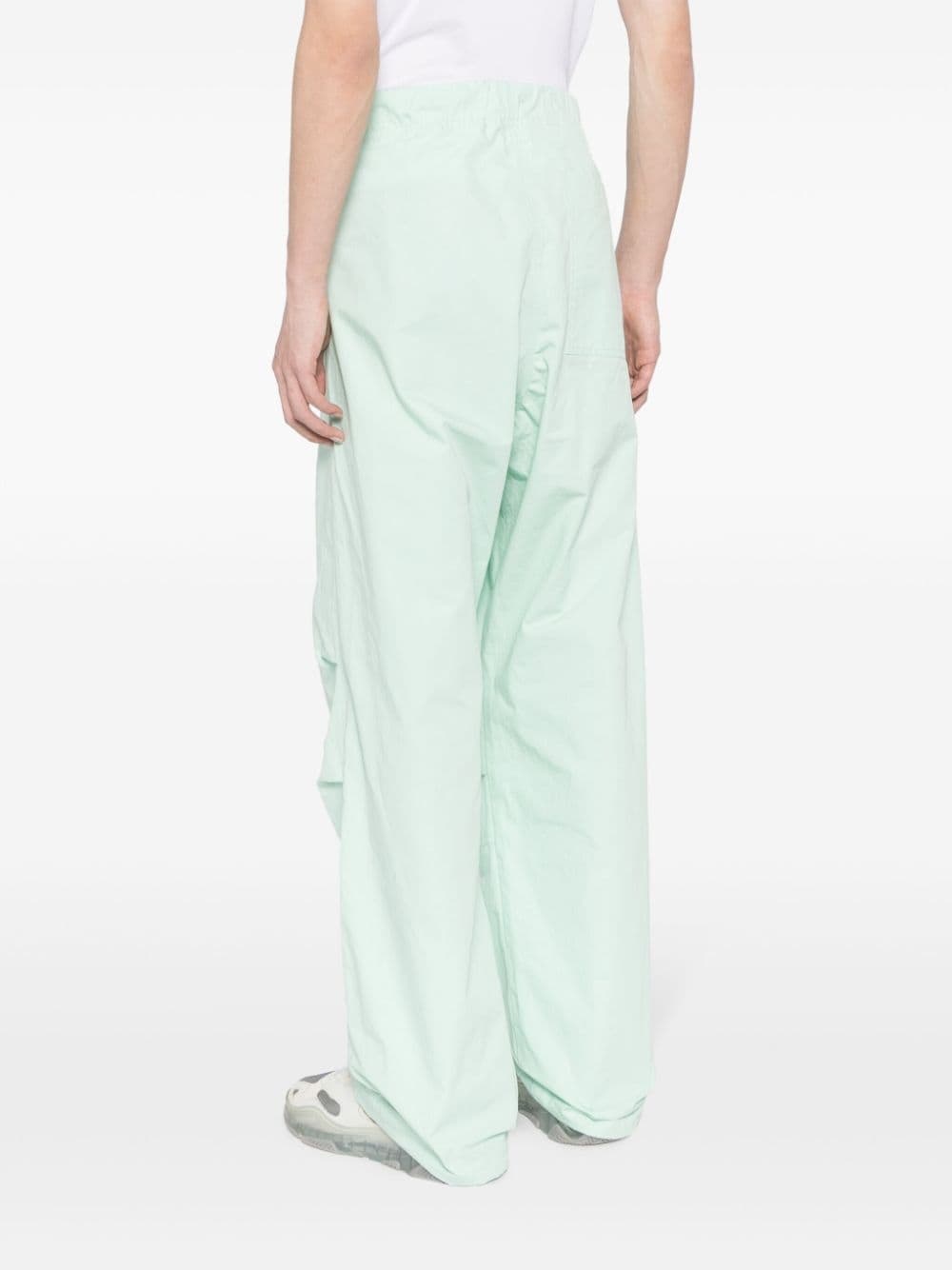drawstring-waist straight-leg trousers - 4