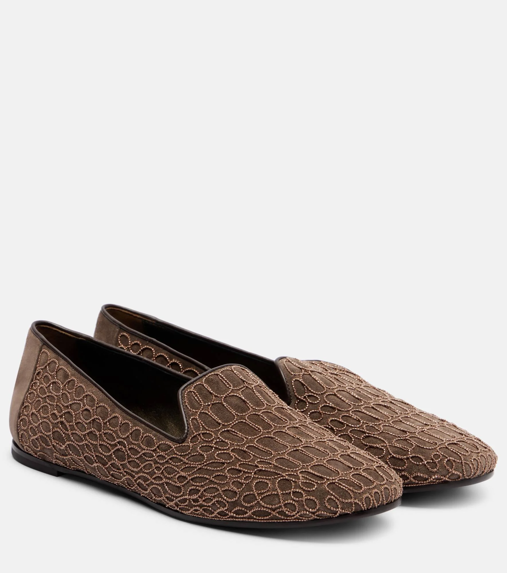 Embellished suede loafers - 1