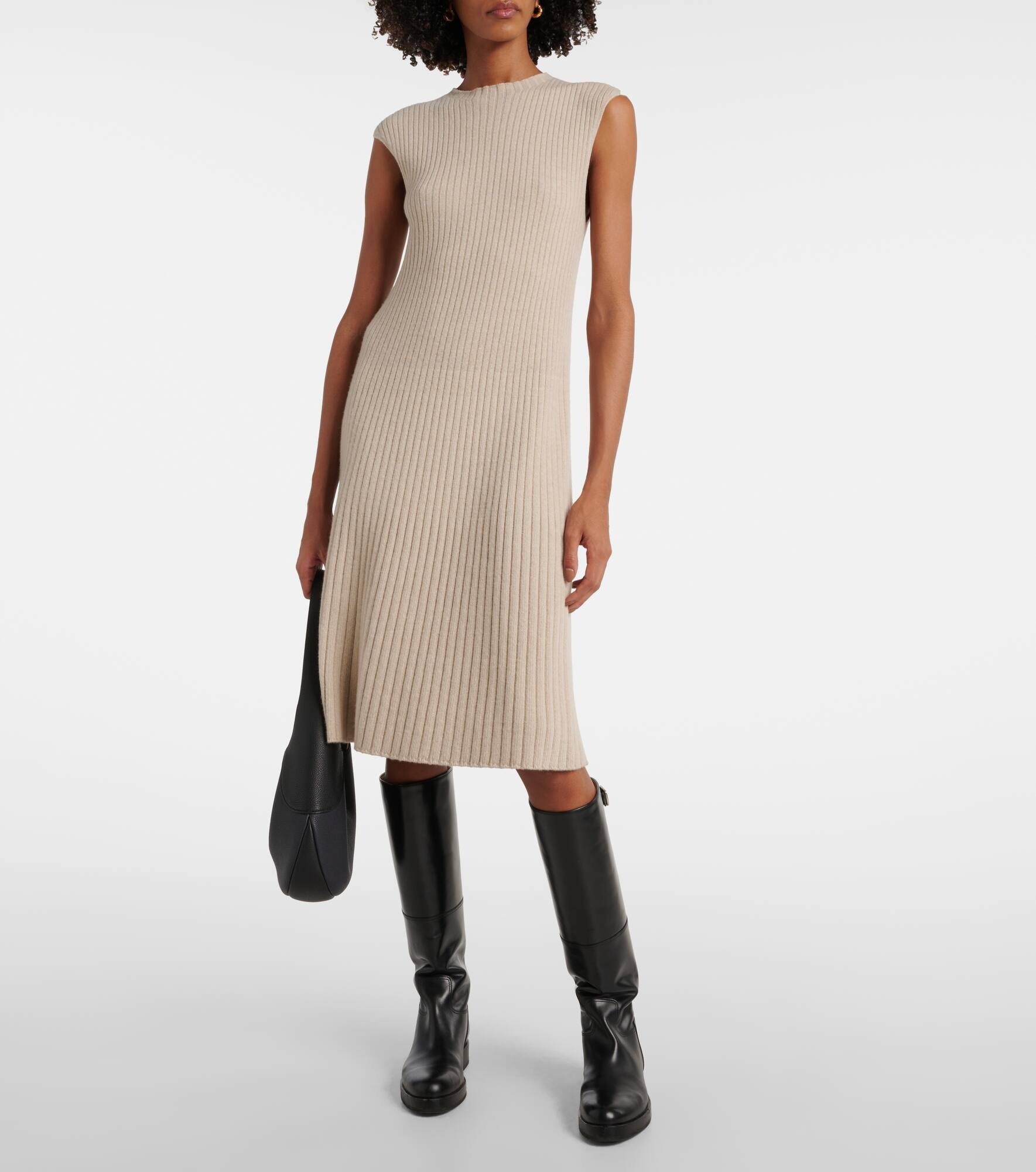 Cervatto ribbed-knit cashmere midi dress - 6