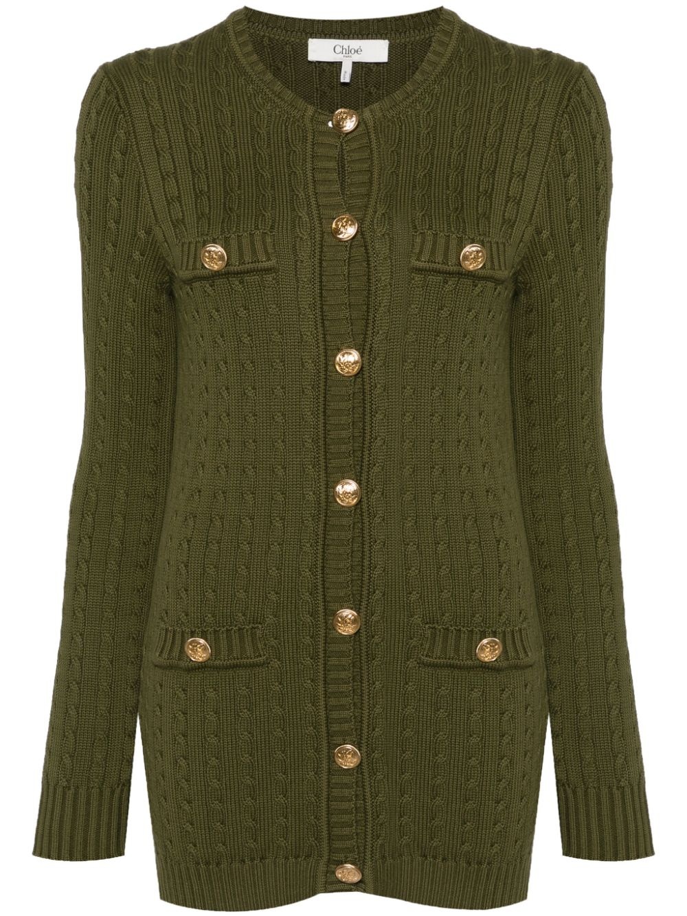 cable-knit cardigan - 1