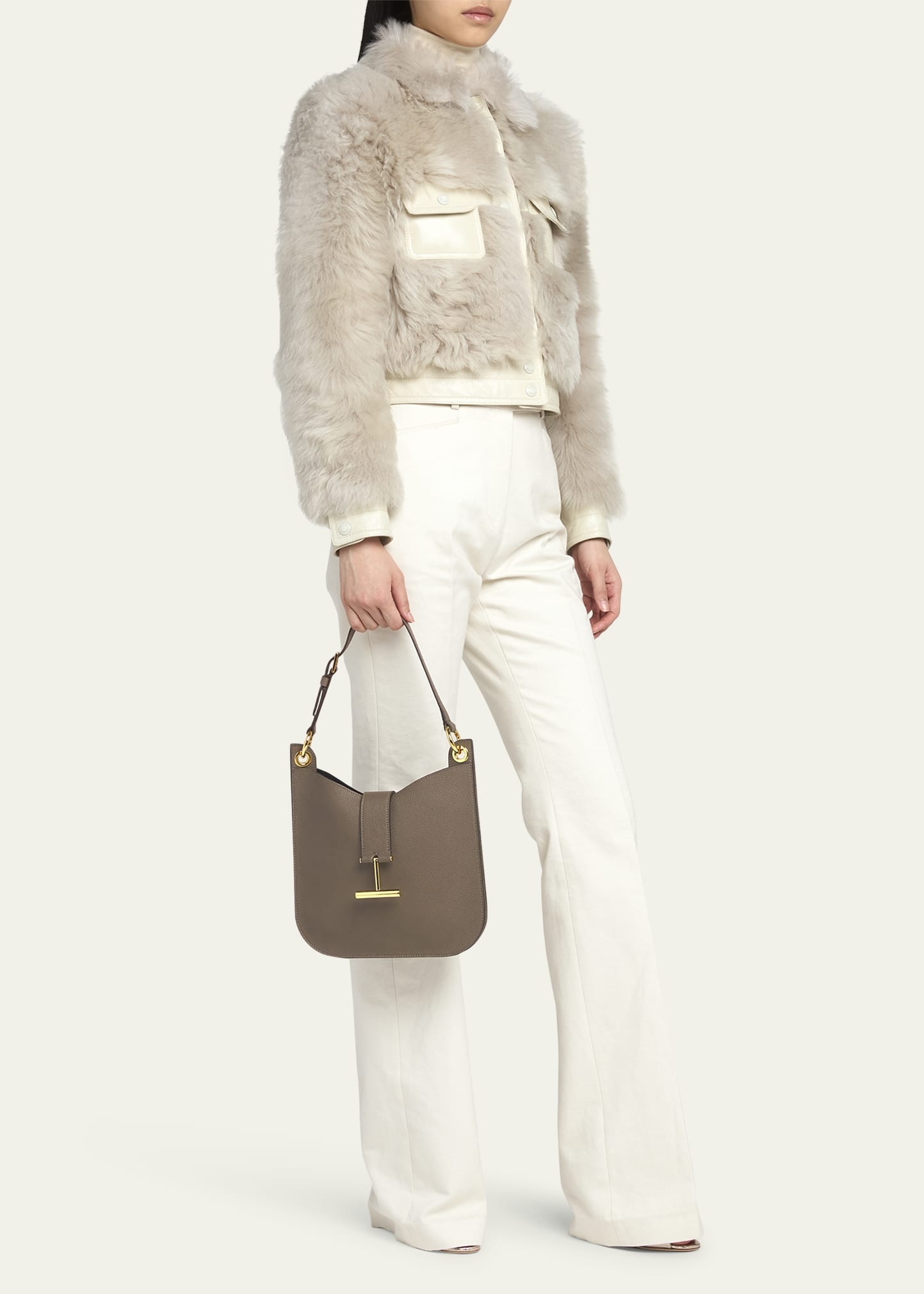 Tara Small Hobo Crossbody in Grained Leather - 5