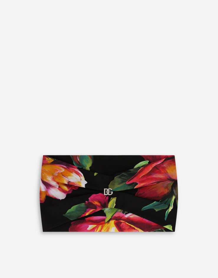 Rose-print jersey headband - 1