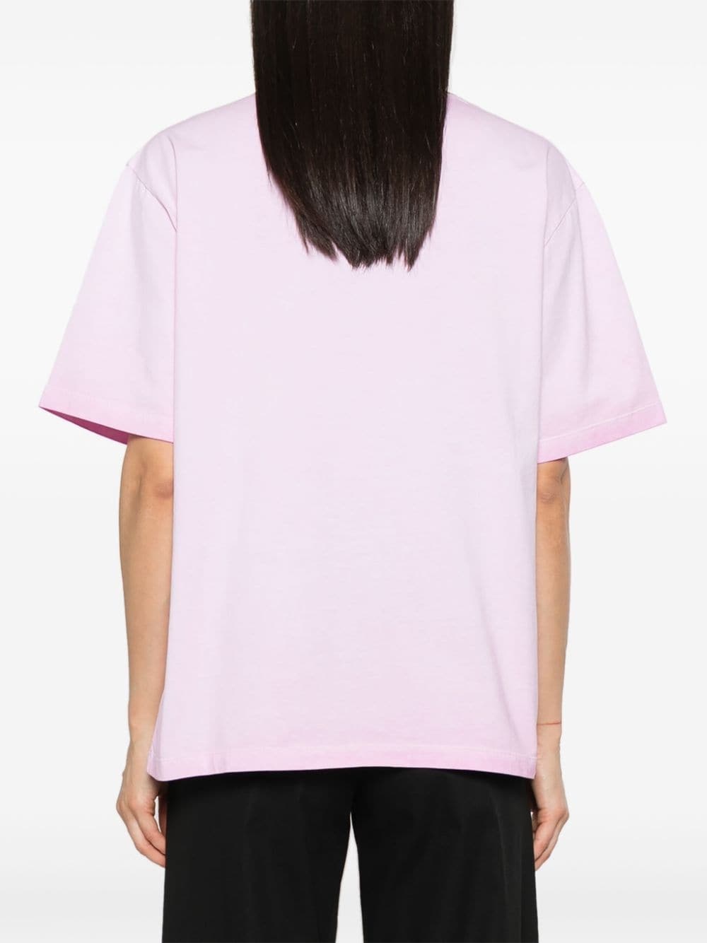 logo-embroidered cotton T-shirt - 4