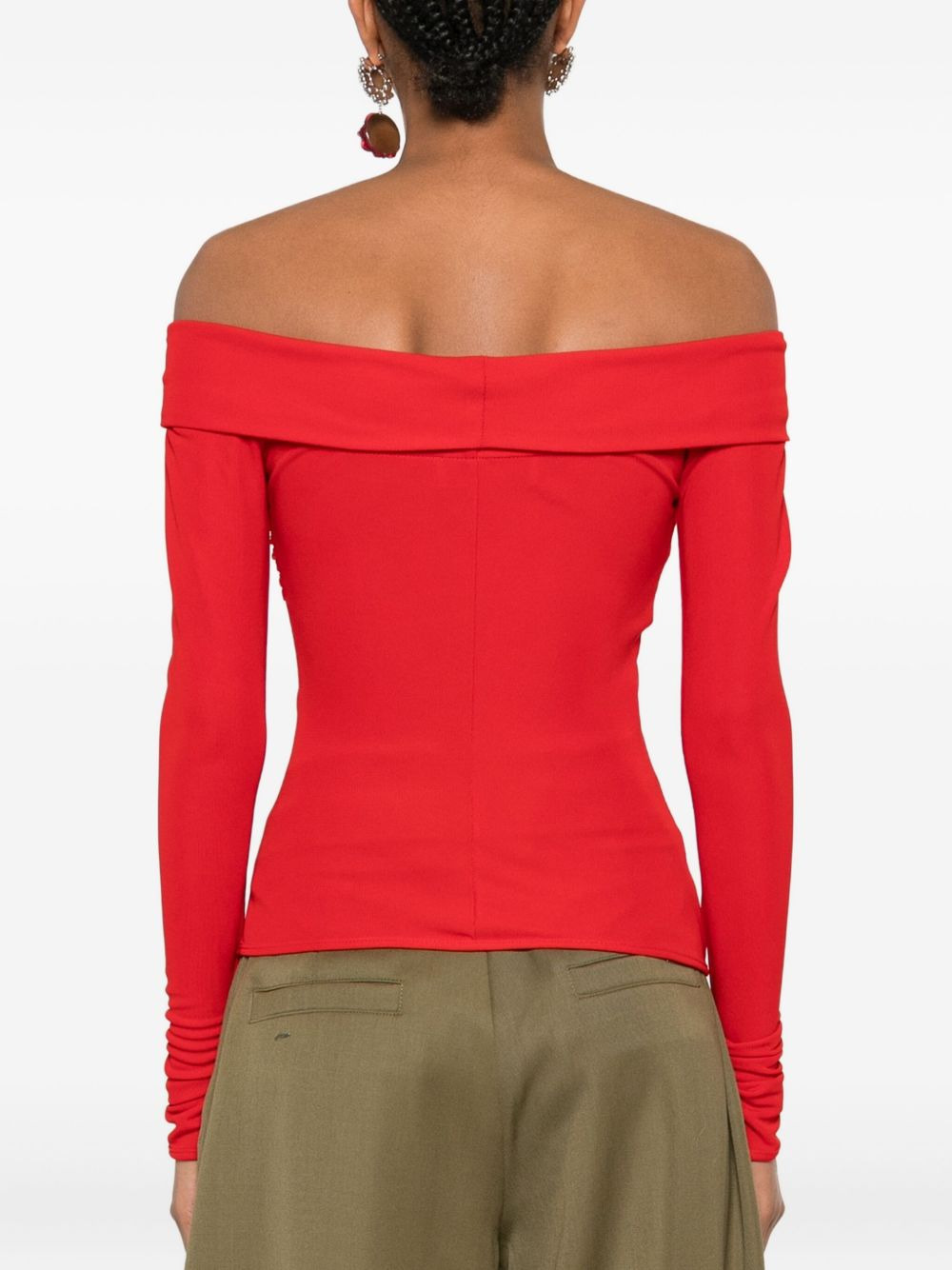 twist-detail off-shoulder top - 4
