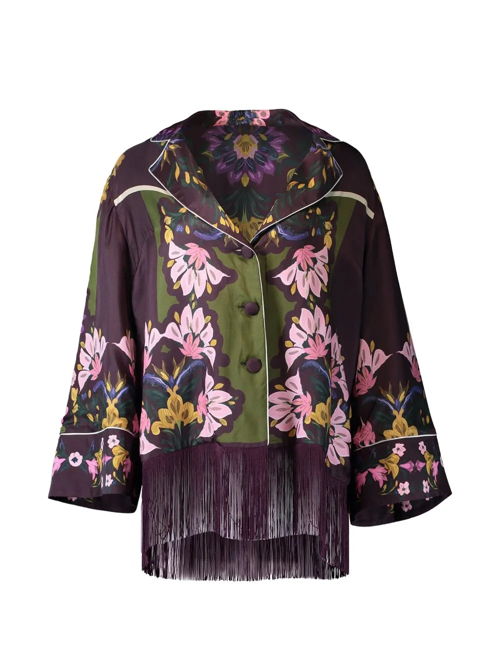 Calliope floral-print fringe shirt - 1