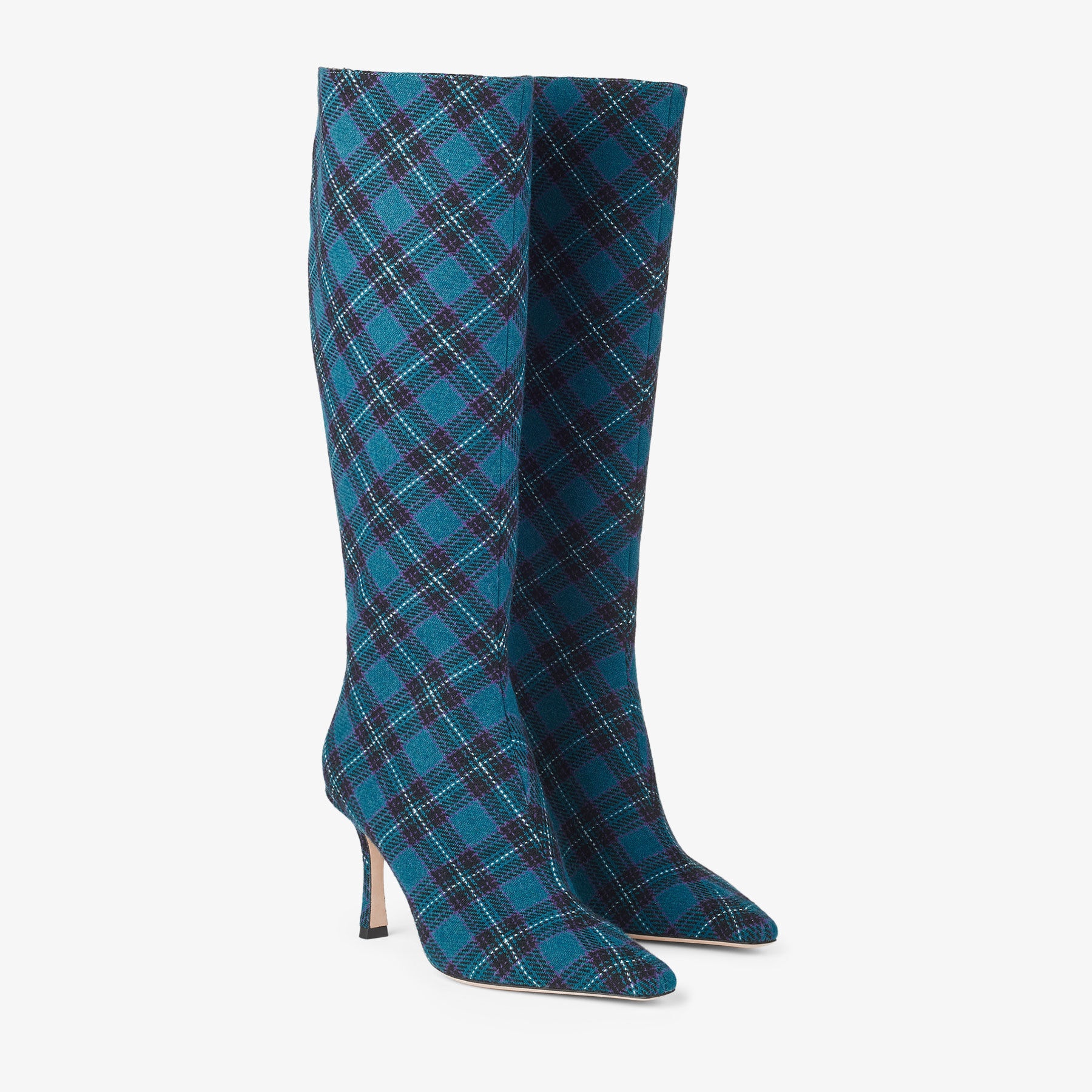 Agathe Knee Boot 85
Peacock Tartan Fabric Knee-High Boots - 3
