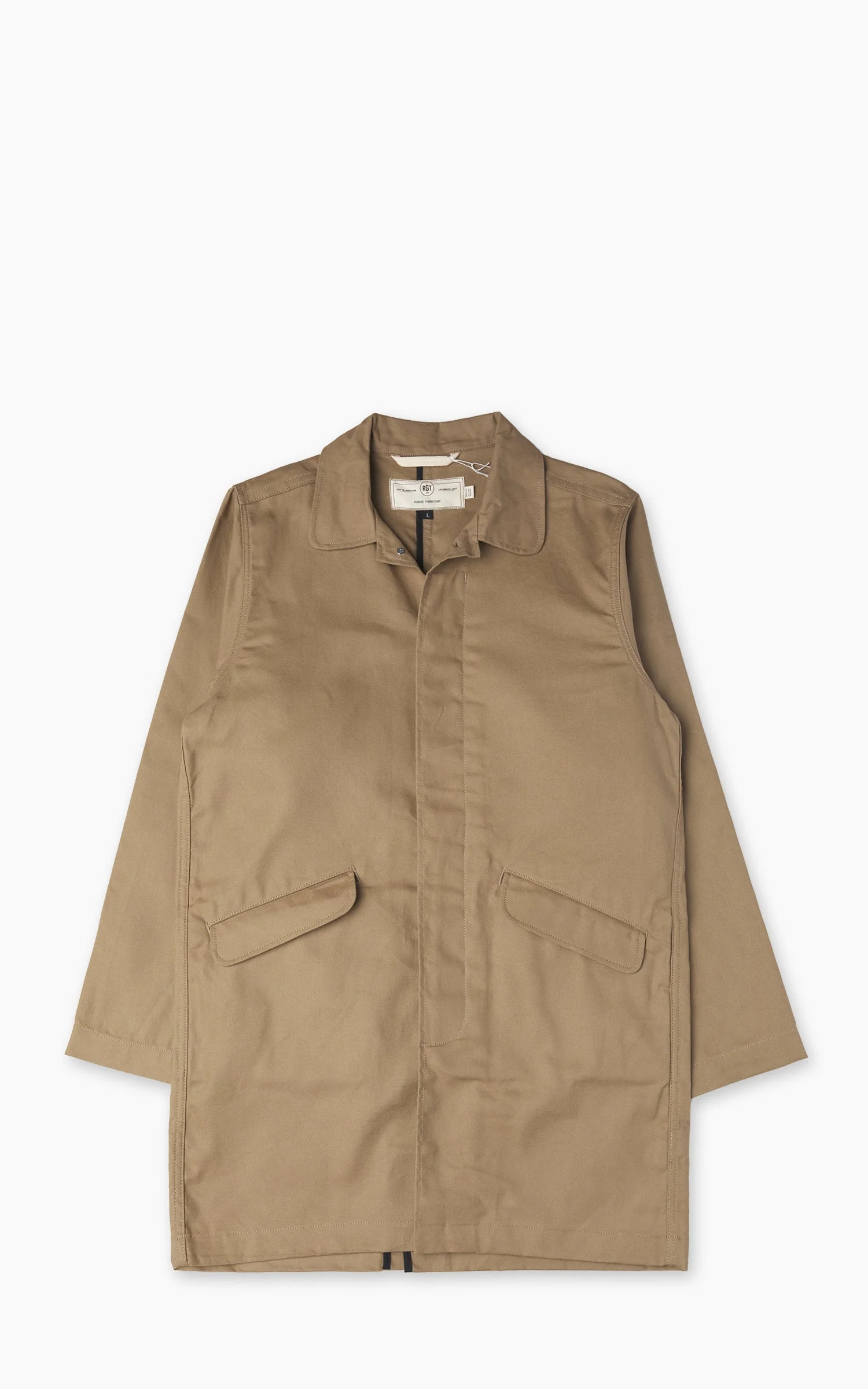 ROGUE TERRITORY TRENCH COAT DRY WAXED CANVAS KHAKI - 1