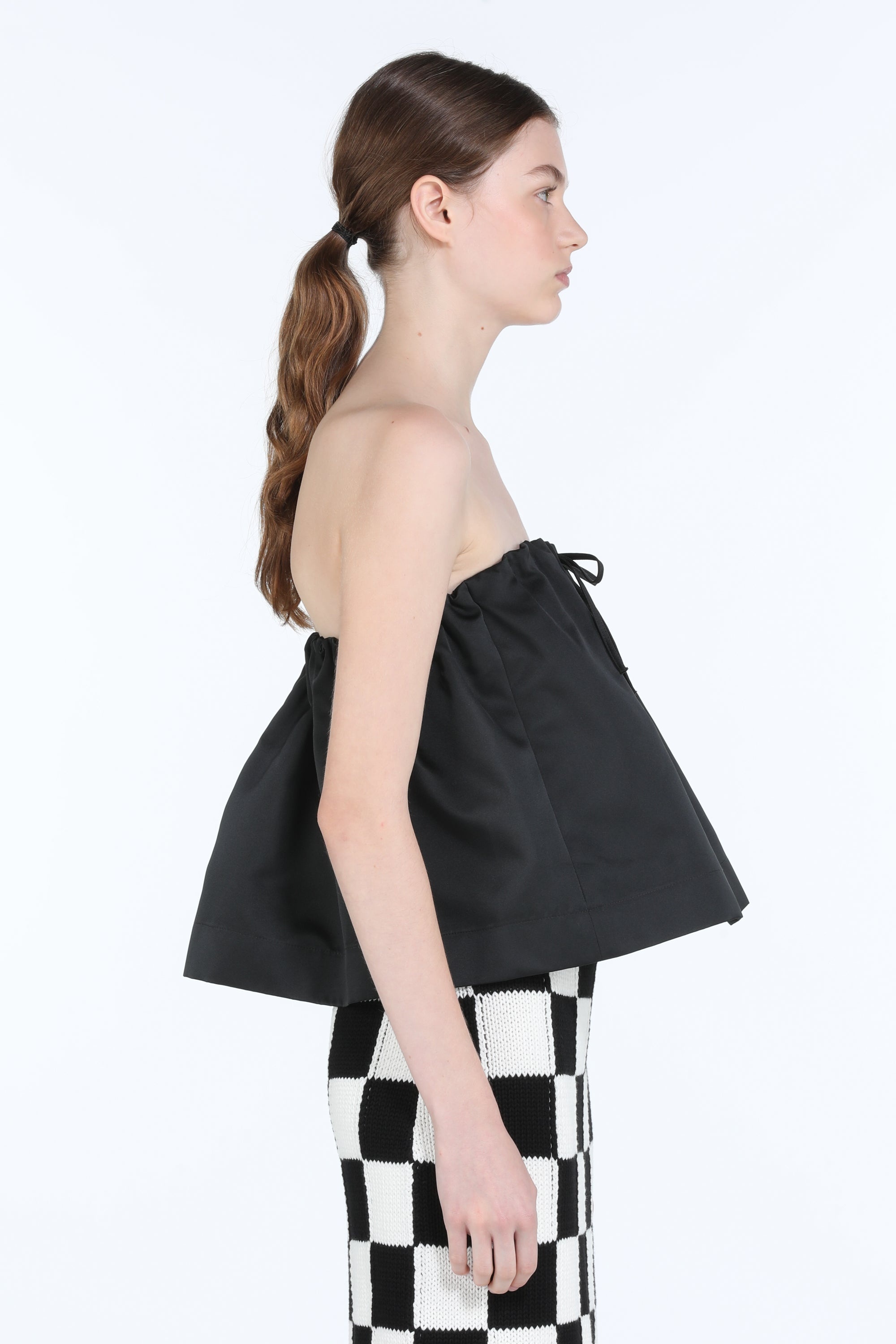 STRAPLESS TAFFETA TOP - 3