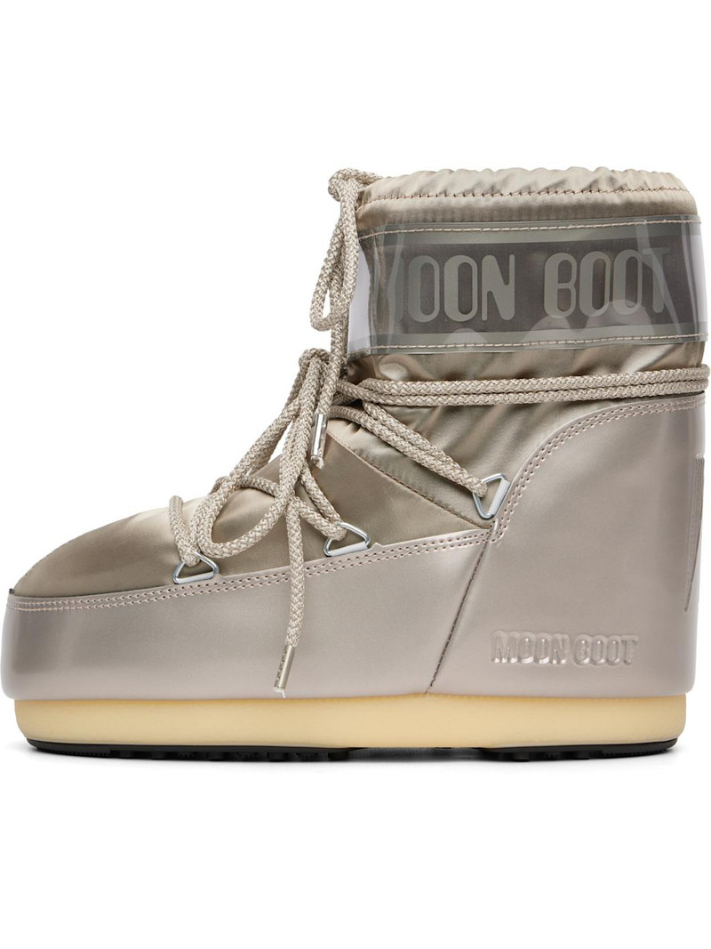 MOON BOOT Silver Icon Low Glance Satin Boots outlook