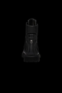 MONCLER モンクレール38 PATTY ANKLE BOOT Authentic Women's Moncler Patty Scarpa Black Leather Lace-up