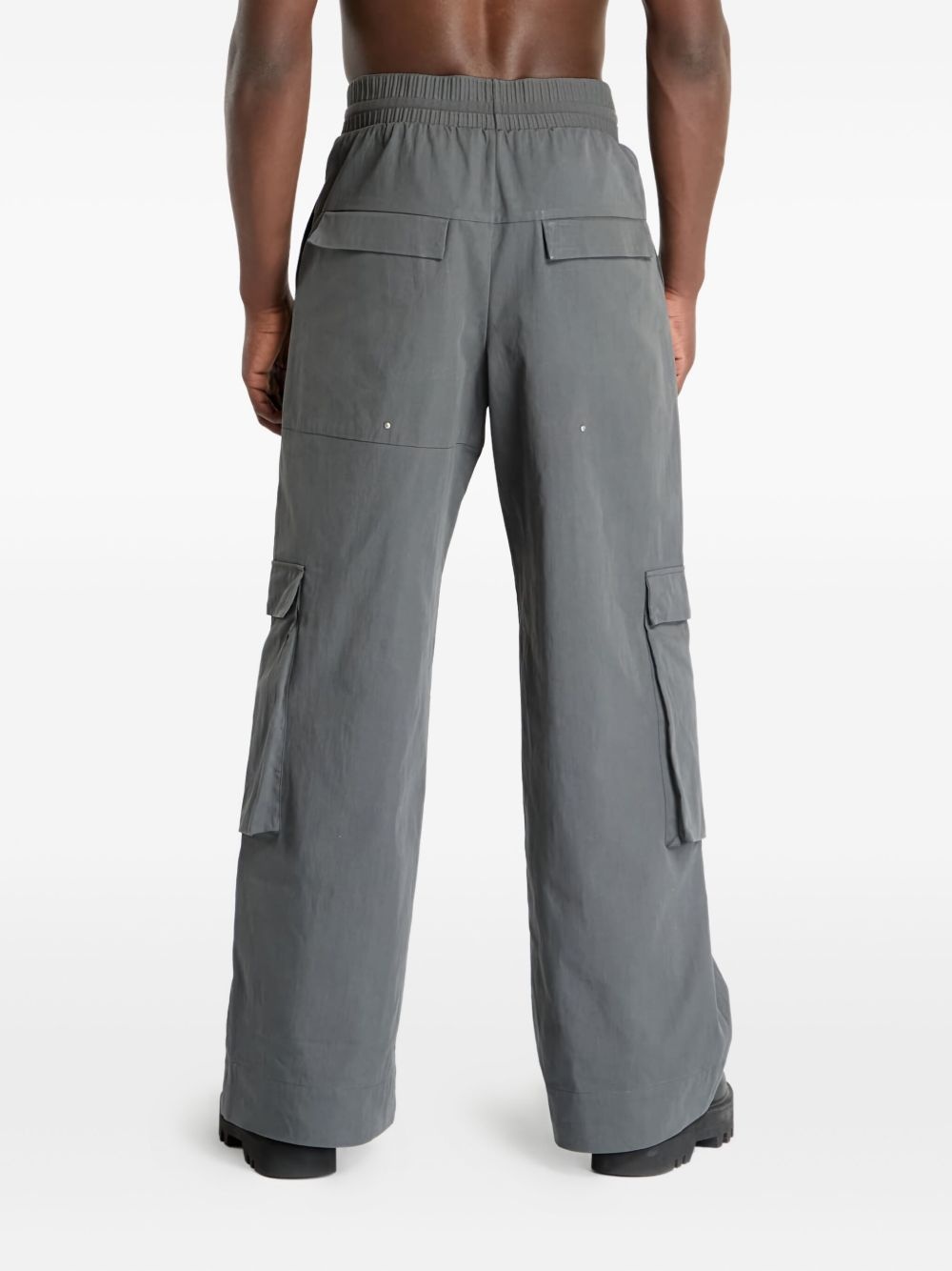 elastic-waist cargo trousers - 3
